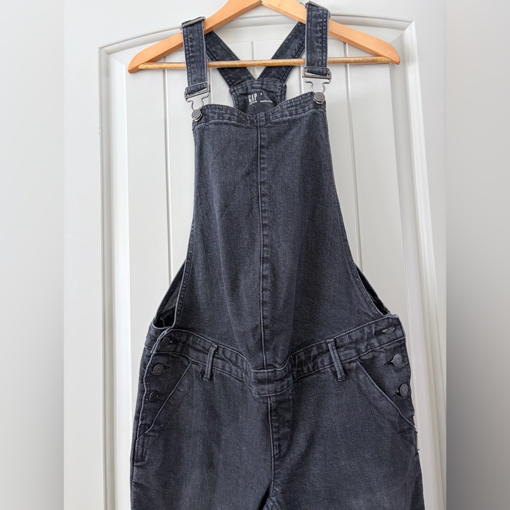 GAP Black Maternity Denim Overalls - Slim Fit - Picture 5 of 10